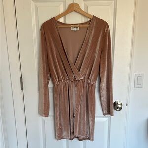 Mauve Velvet Wrap Dress